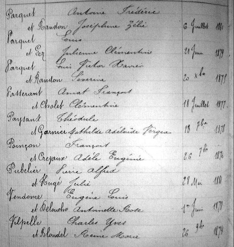 table mariages page 10