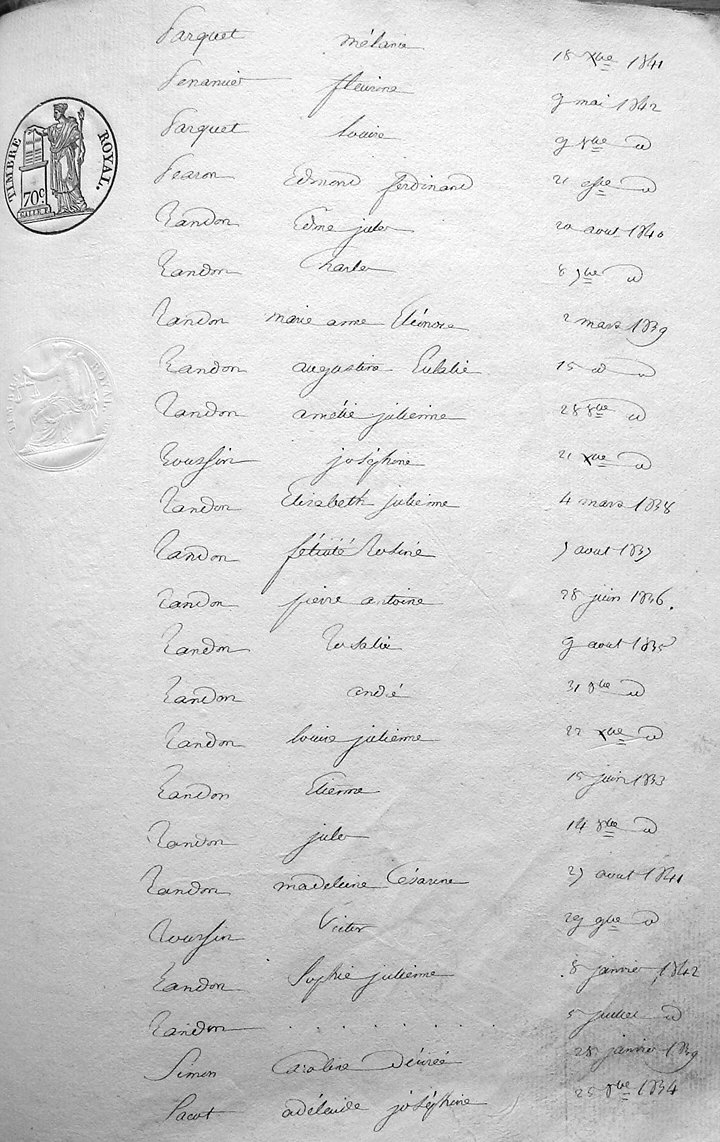 table naissances page 9