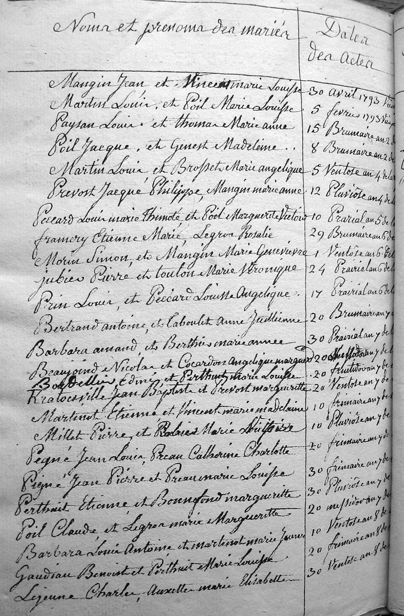 table mariages page 2