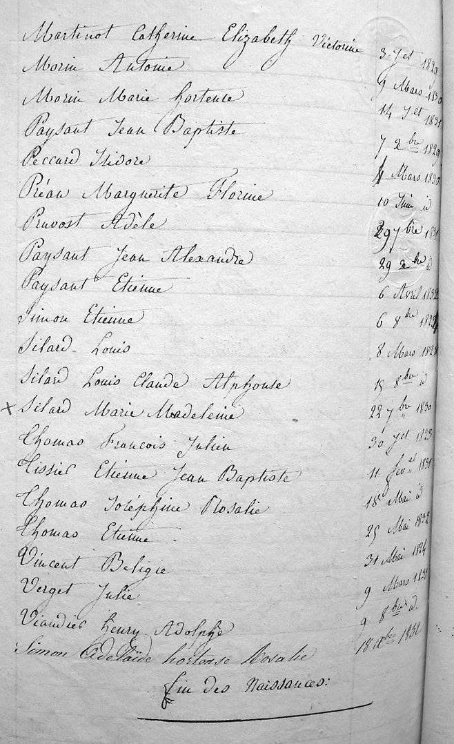 table naissances page 4